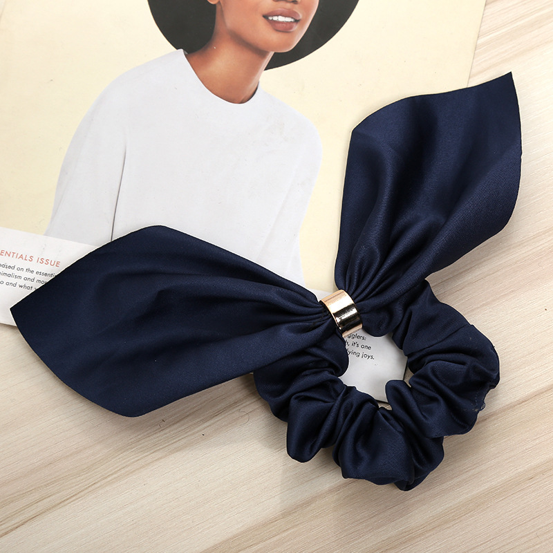1615094535085.jpg Bowknot Hair Tie Creative Metal Buckle Hair Rope Fabric Hair Accessories - Image 3