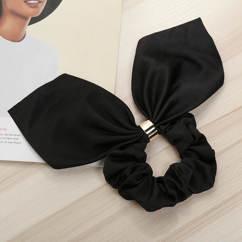 1615094535095.jpg Bowknot Hair Tie Creative Metal Buckle Hair Rope Fabric Hair Accessories - Image 5