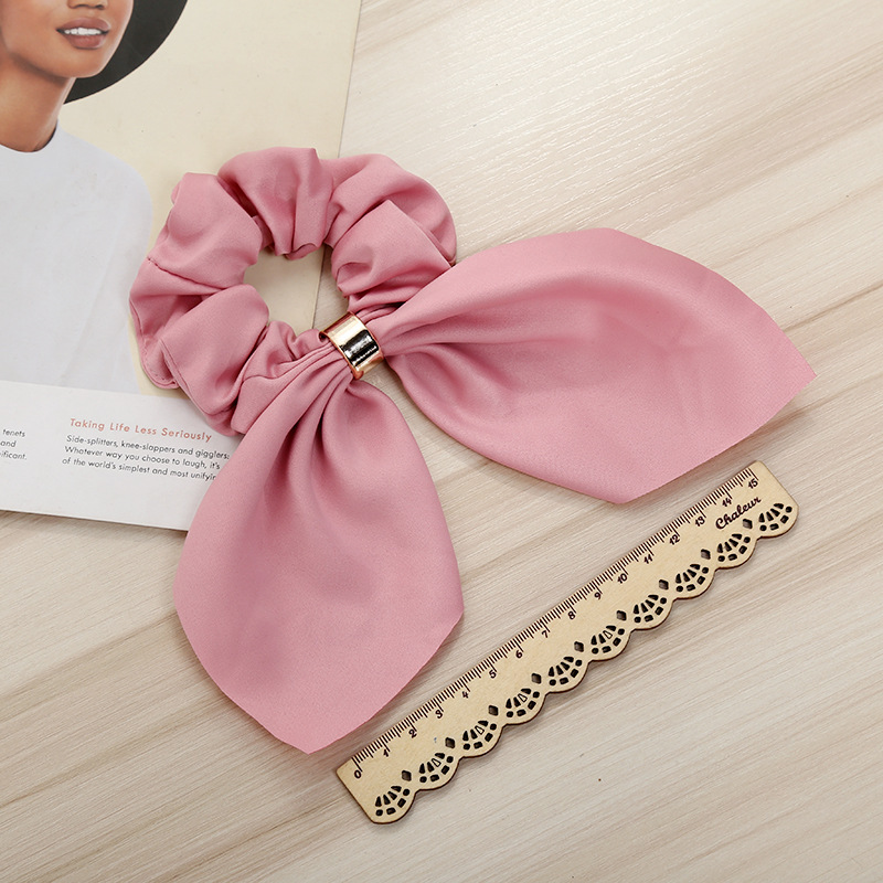 1615094535103.jpg Bowknot Hair Tie Creative Metal Buckle Hair Rope Fabric Hair Accessories - Image 4