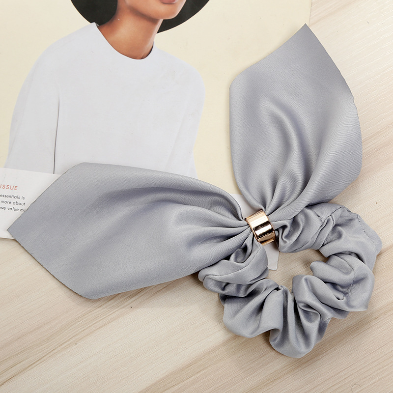 1615094535109.jpg Bowknot Hair Tie Creative Metal Buckle Hair Rope Fabric Hair Accessories - Image 7