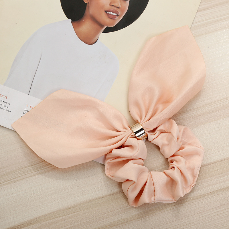 1615094535350.jpg Bowknot Hair Tie Creative Metal Buckle Hair Rope Fabric Hair Accessories - Image 8