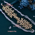 Alloy Leaf Pearl Gold Hair Accessories - Image 3