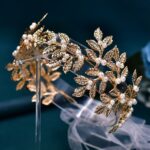 Alloy Leaf Pearl Gold Hair Accessories - Image 5
