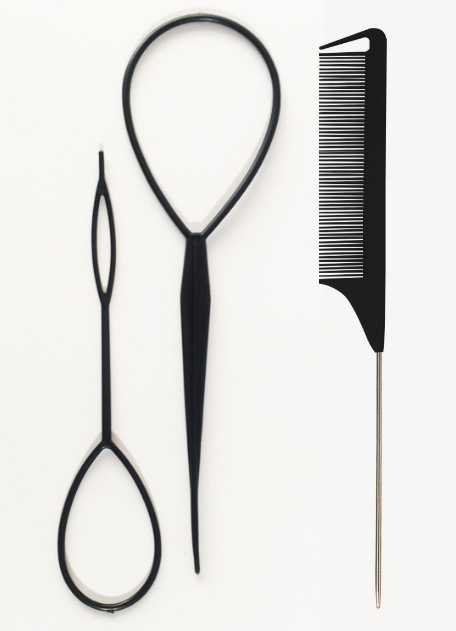 2a44c182-1eb5-4073-b298-589f4324a756.jpg Hair Braiding Tools Comb Set Hairdressing Tress Device Hair Puller Pin Four-piece Set Household Modeling Tail Comb New - Image 7