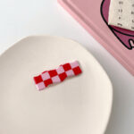 Wavy Checkerboard Hair Clips Sweet Versatile Bangs Clips - Image 4