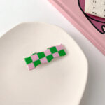 Wavy Checkerboard Hair Clips Sweet Versatile Bangs Clips - Image 8