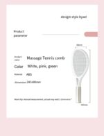 Hair Comb Tennis Racket Fluffy Combs High Skull Top Hair Artifact Airbag Cushion Massage Comb Barber Tools Hair Detangler Hairbrush For Thick Hair Self Cleaning Curly Hair Brush For Curly Hair - Image 5