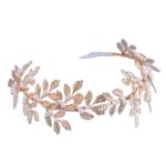Alloy Leaf Pearl Gold Hair Accessories - Image 2