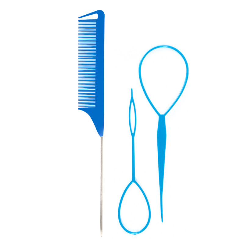 ad27419e-74b7-493d-b0c2-46a1511371c4.jpg Hair Braiding Tools Comb Set Hairdressing Tress Device Hair Puller Pin Four-piece Set Household Modeling Tail Comb New - Image 8