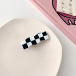Wavy Checkerboard Hair Clips Sweet Versatile Bangs Clips - Image 3
